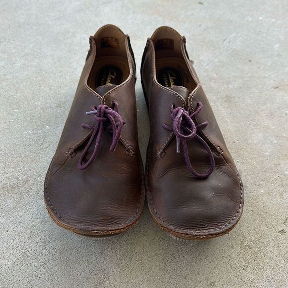 Clarks Artisan Janey Mae Brown Leather Oxford Lace Up Shoes Women’s Size 9 - Picture 1 of 11